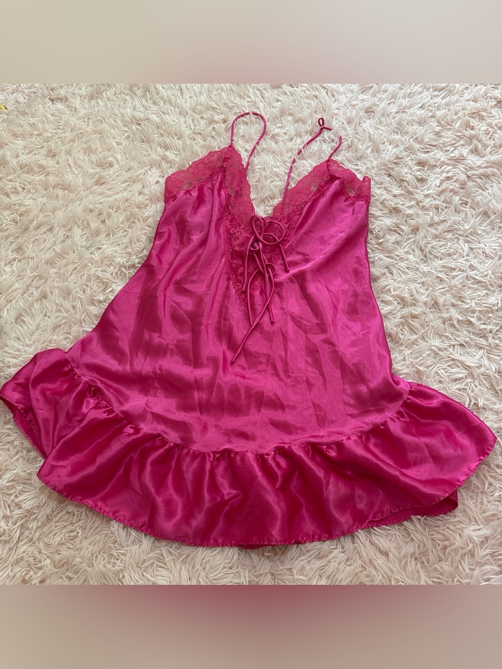Vintage featherbed intimates slip dress size large 1980s